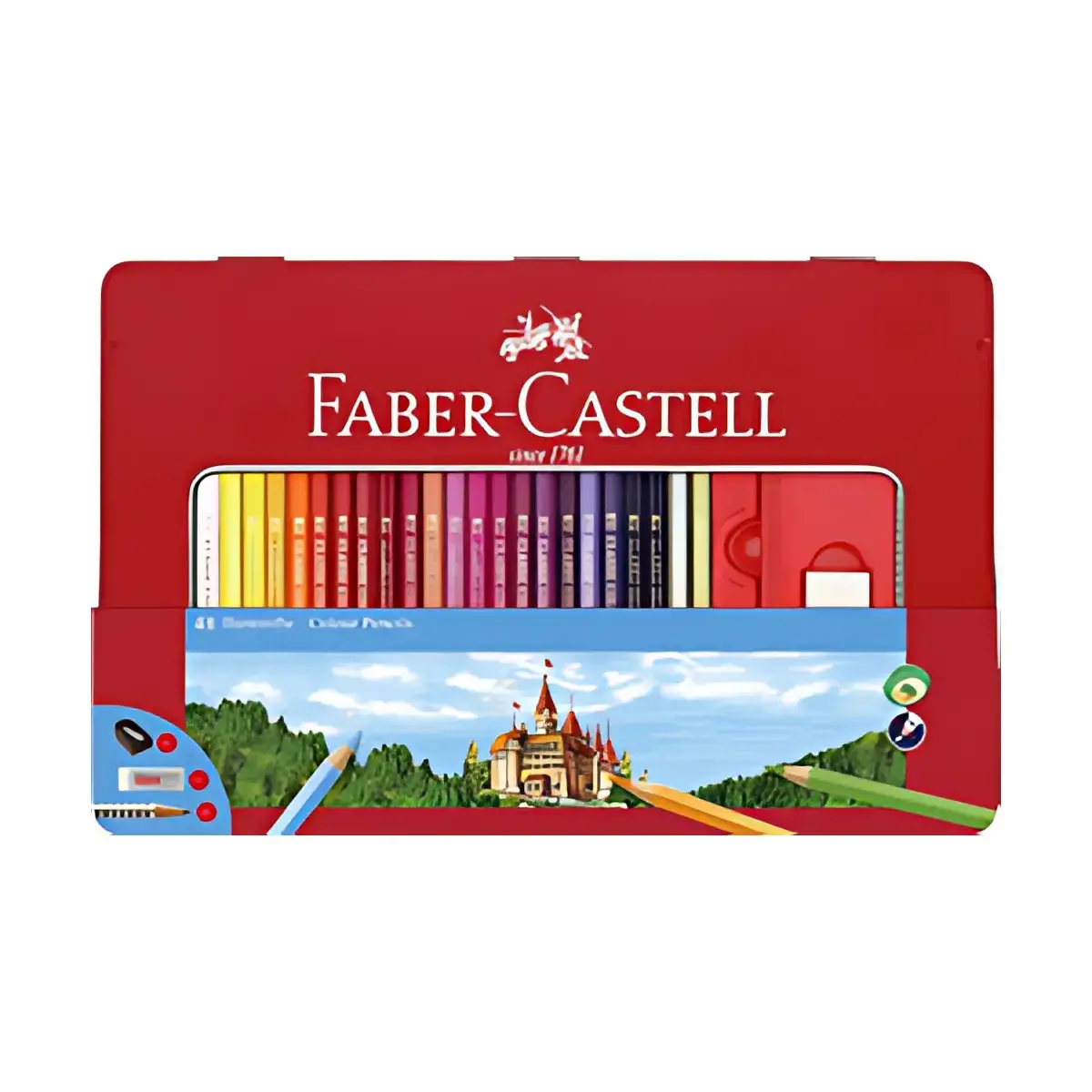 FABER-CASTELL Crayons de couleurs CASTLE, &eacute;tui m&eacute;tal de 48 photo du produit
