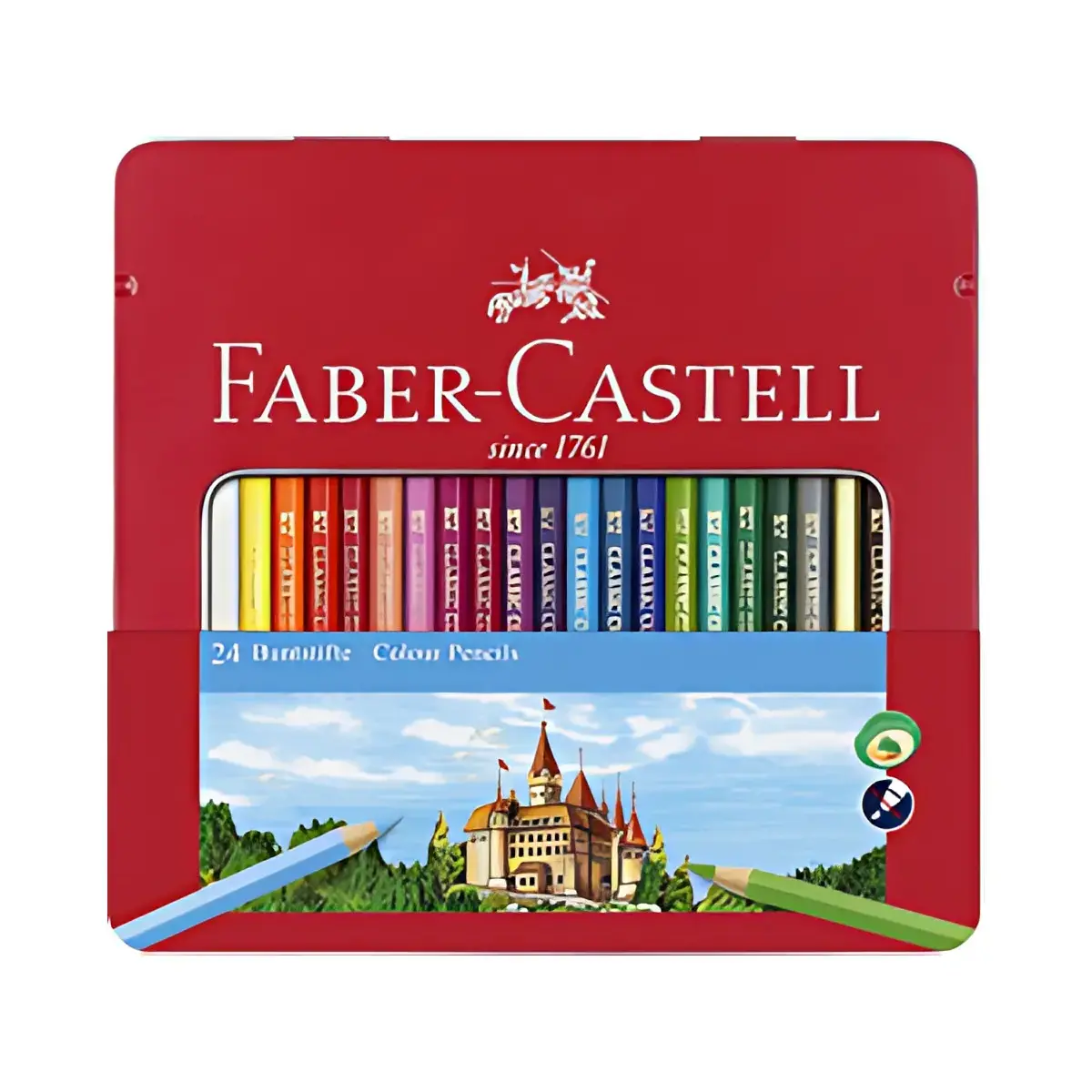 FABER-CASTELL Crayons de couleur CASTLE, étui métal de 24 photo du produit