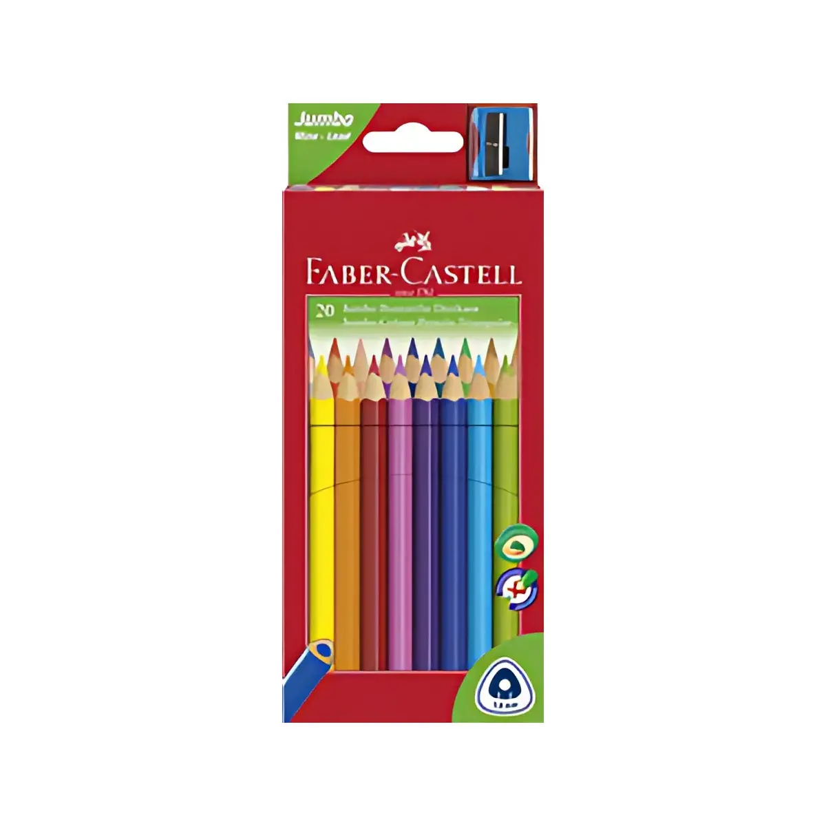FABER-CASTELL Crayons de couleur Jumbo triangulaire, 20 étui photo du produit