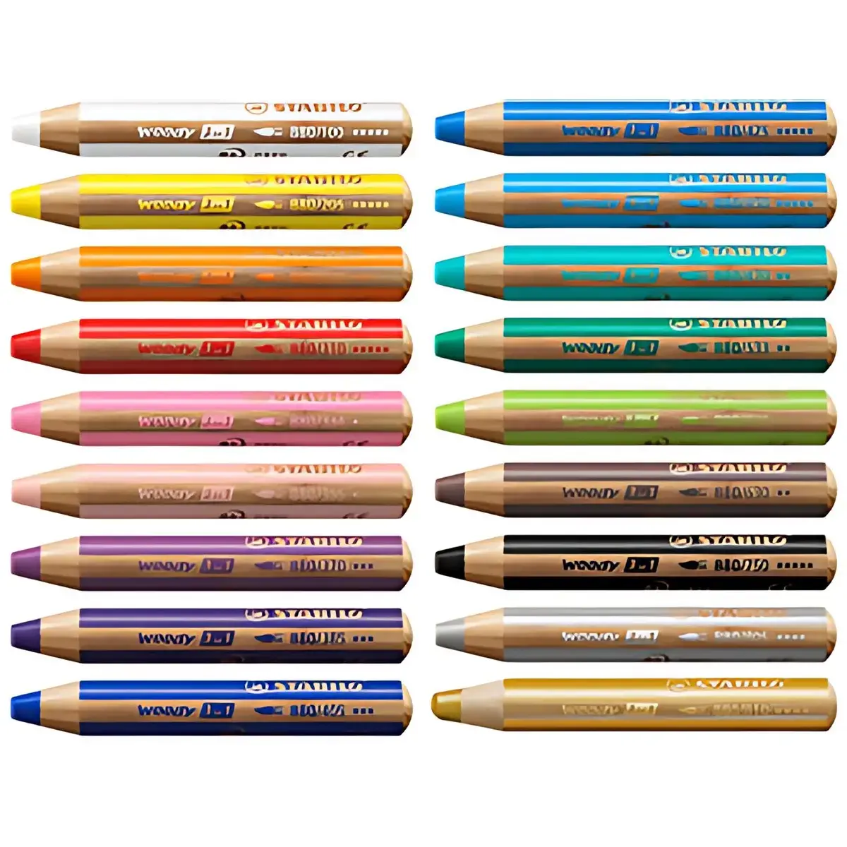 Crayon multi-talents woody 3 en 1 - rond - Vert jade - Stabilo photo du produit