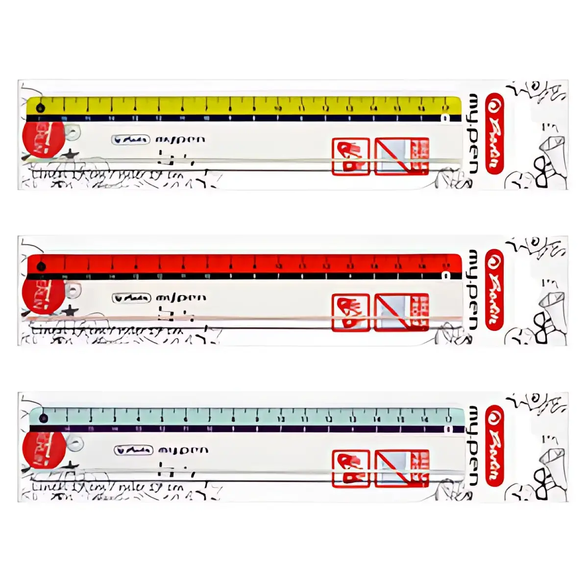 R&egrave;gle plate my.pen - longueur 170 mm - plastique - Herlitz photo du produit