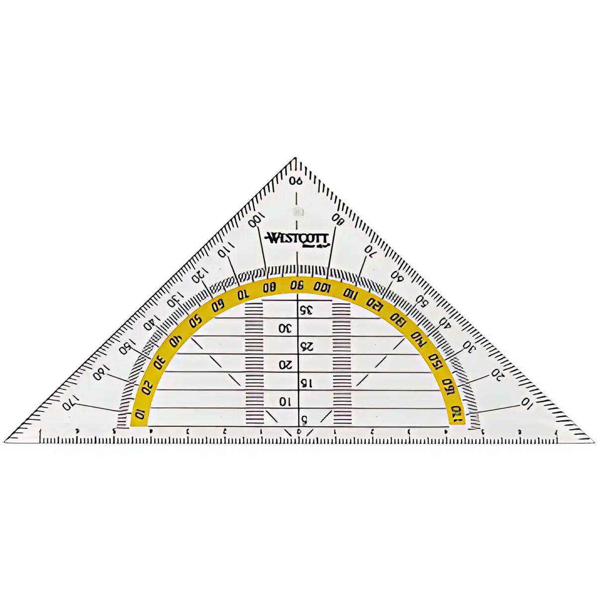 WESTCOTT Equerre g&eacute;om&eacute;trique, hypot&eacute;nuse: 140 mm photo du produit