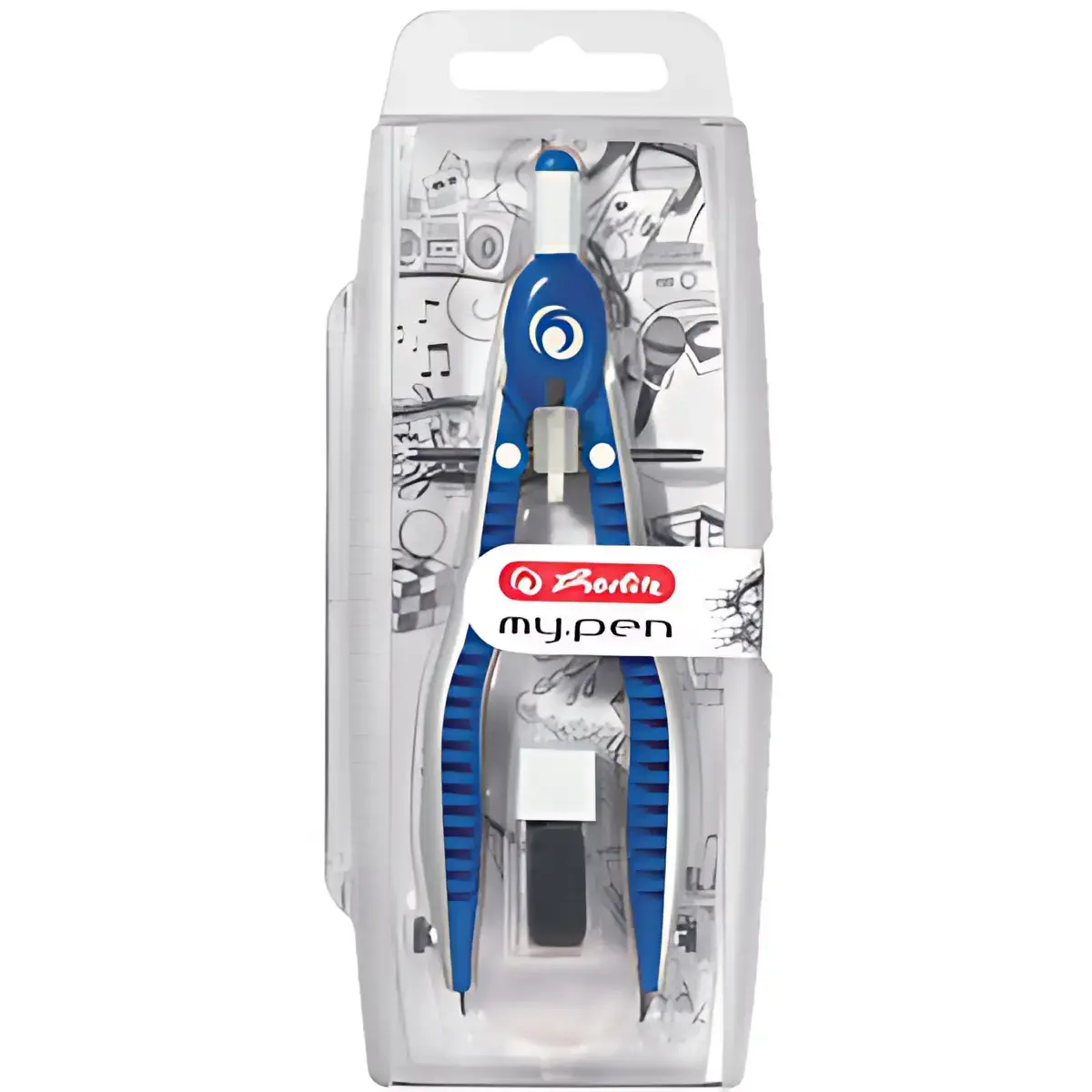 Compas à réglage rapide my.pen - Bleu/blanc - Herlitz photo du produit
