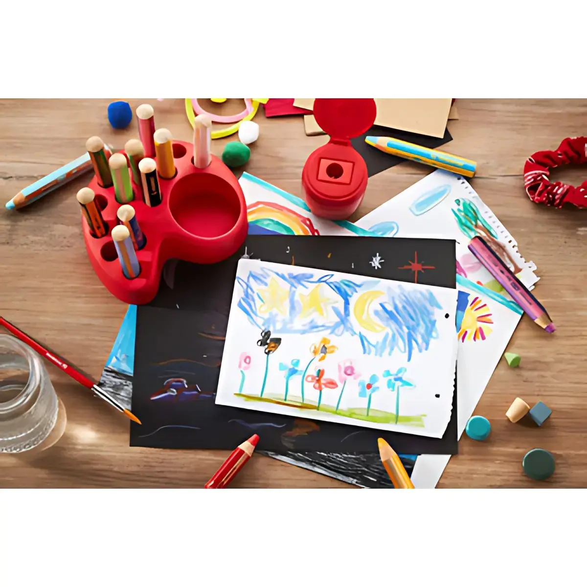 STABILO Crayon multi-talents woody 3en1, set de table photo du produit