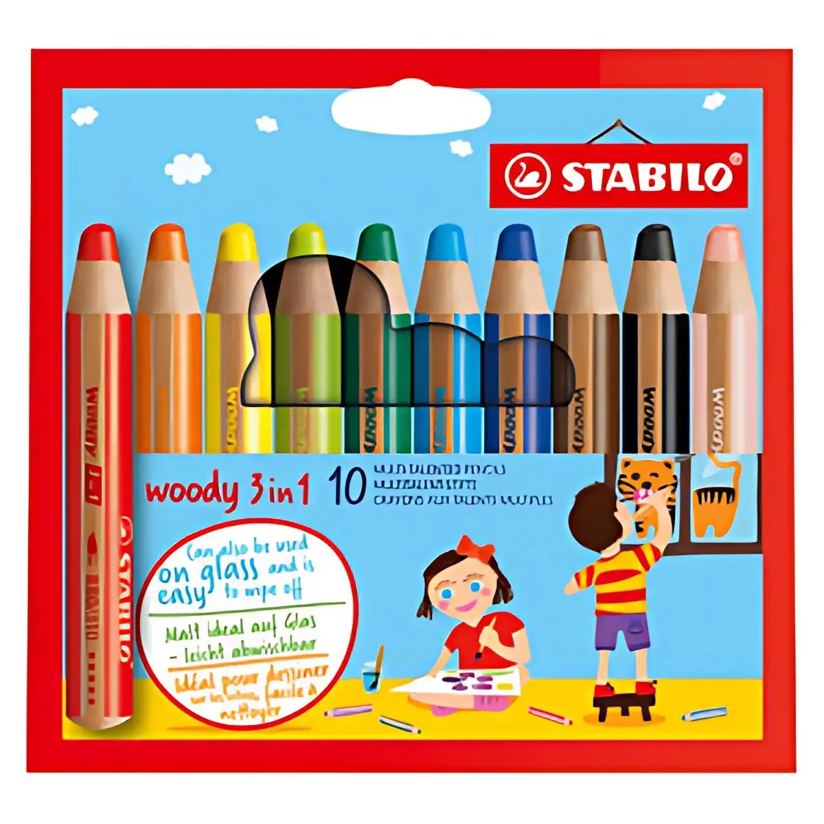 Crayon multi-talents woody 3 en 1 - étui carton de 6 - Stabilo photo du produit