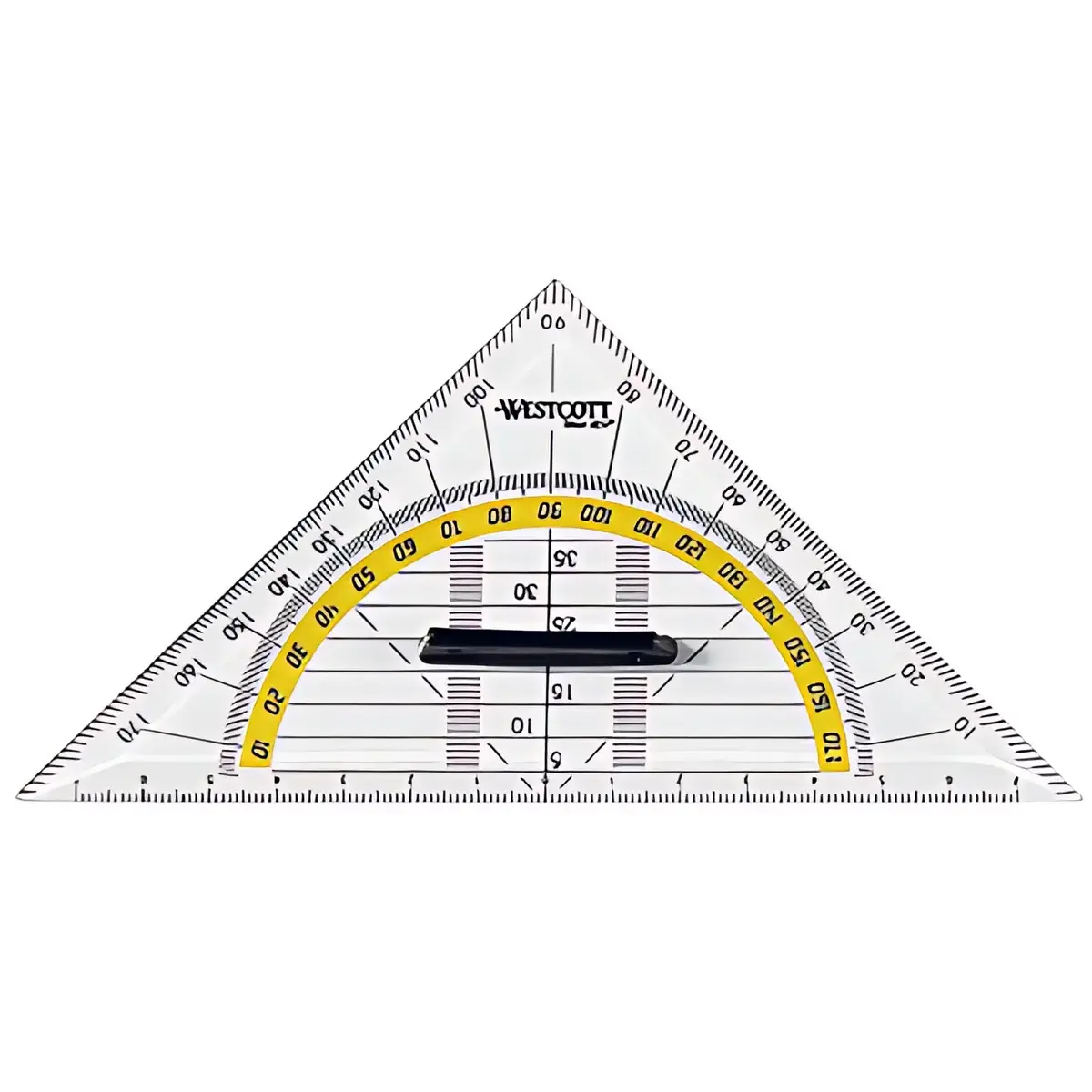 WESTCOTT Equerre g&eacute;om&eacute;trique, hypot&eacute;nuse: 140 mm, poign&eacute;e photo du produit