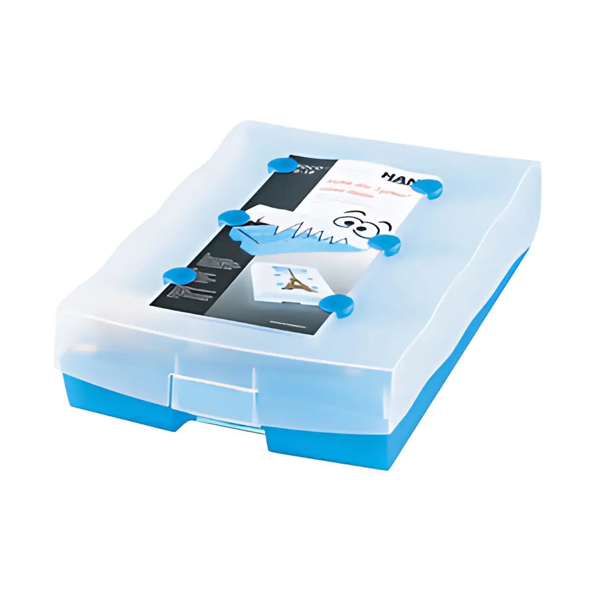 HAN Bo&icirc;te &agrave; fiches CROCO 2-6-19, A8 paysage,bleu translucide photo du produit