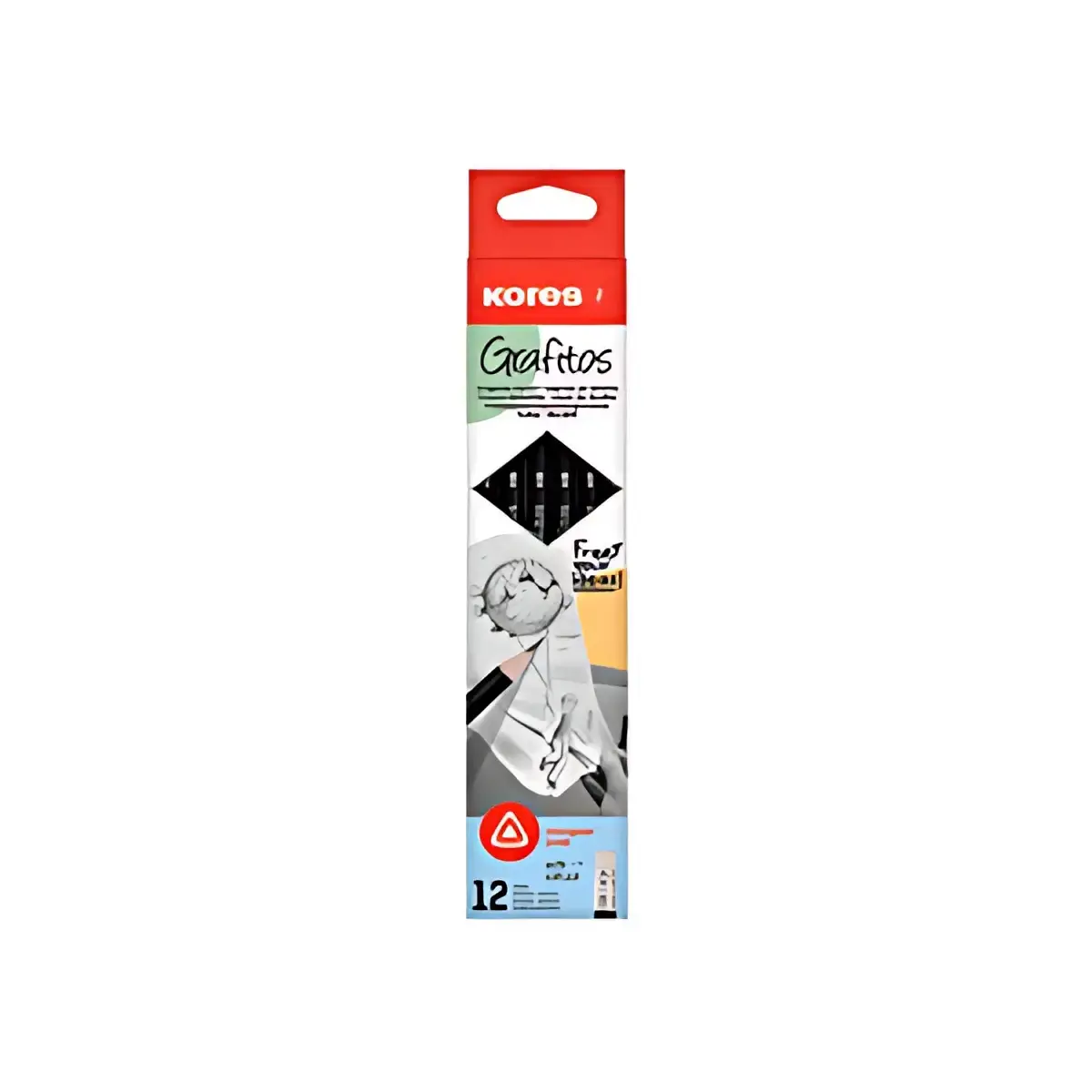 Kores Crayon Grafitos, degré de dureté: HB, triangulaire photo du produit