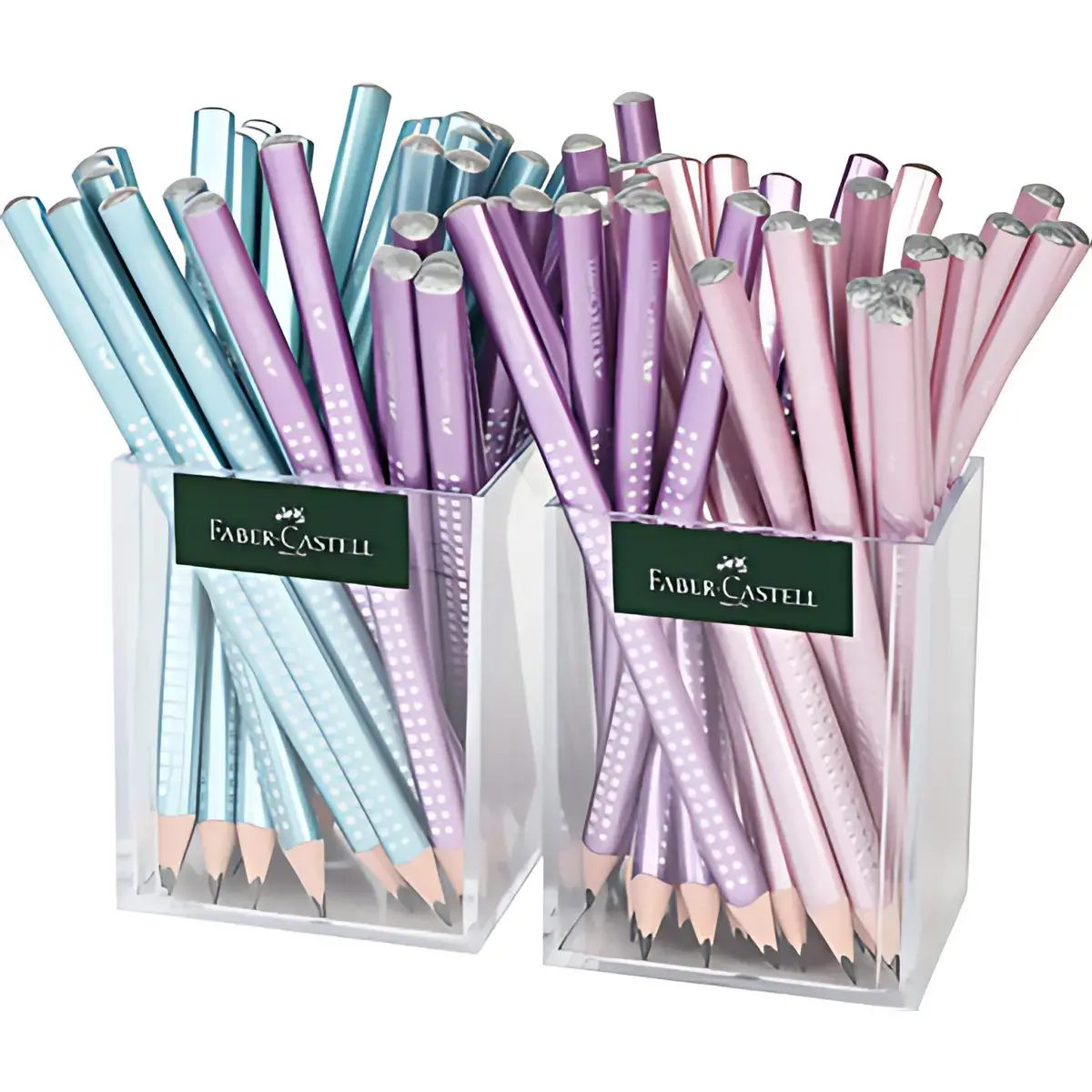 FABER-CASTELL Crayon graphite Jumbo GRIP SPARKLE, pot de 2 photo du produit