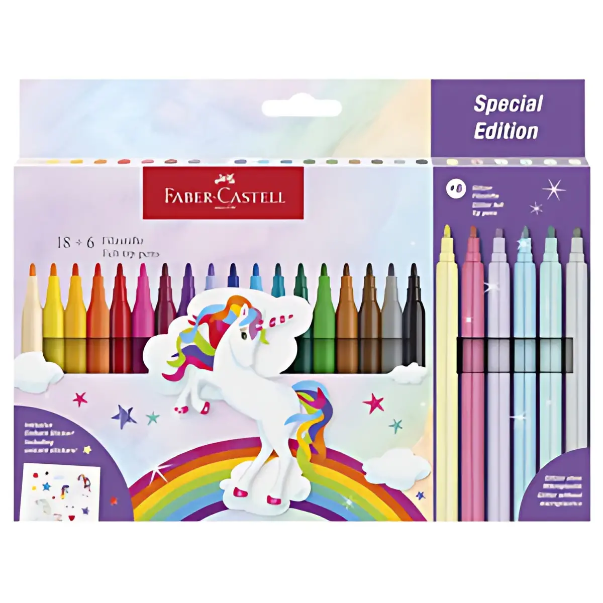 FABER-CASTELL Feutre licorne, étui carton 18+6 photo du produit