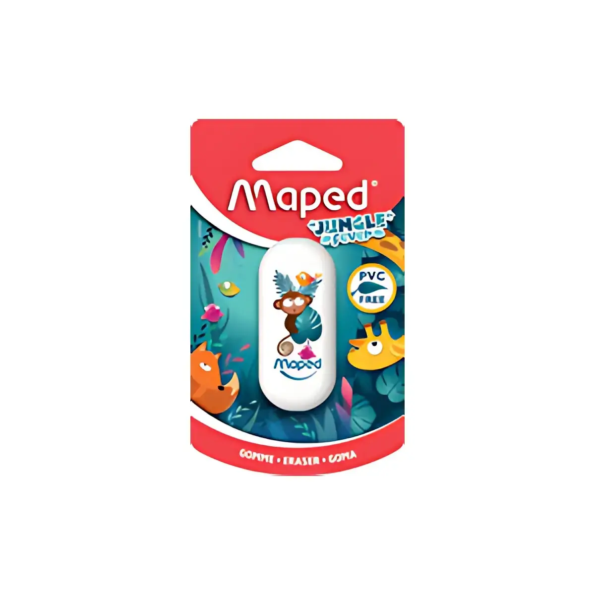 MAPED Gomme plastique JUNGLE fever, blister, blanc photo du produit