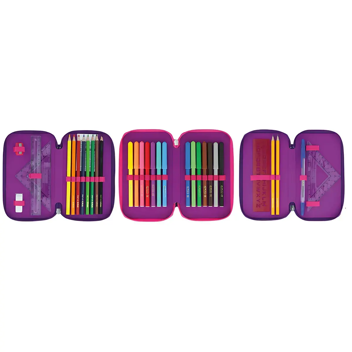 HERLITZ Etui scolaire TriCase 'Dip Dye Pink', 31 pièces photo du produit