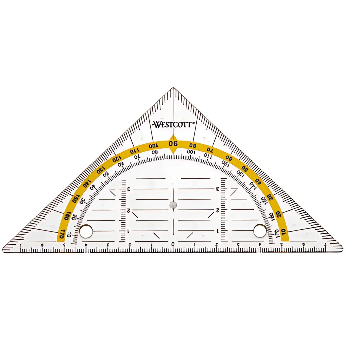 WESTCOTT Equerre géométrique avec perforations pour classeur photo du produit