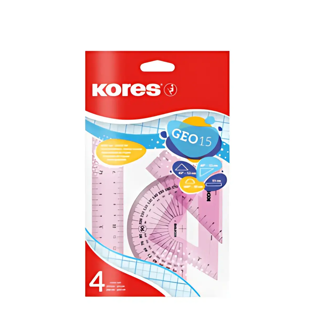 Kores Kit de géometrie GEO15, 4 pièces, assorti photo du produit