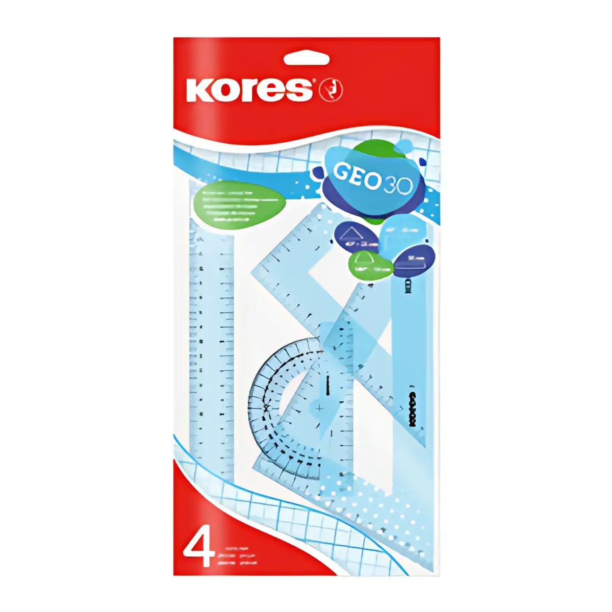 Kores Kit de géometrie GEO15, 4 pièces, assorti photo du produit