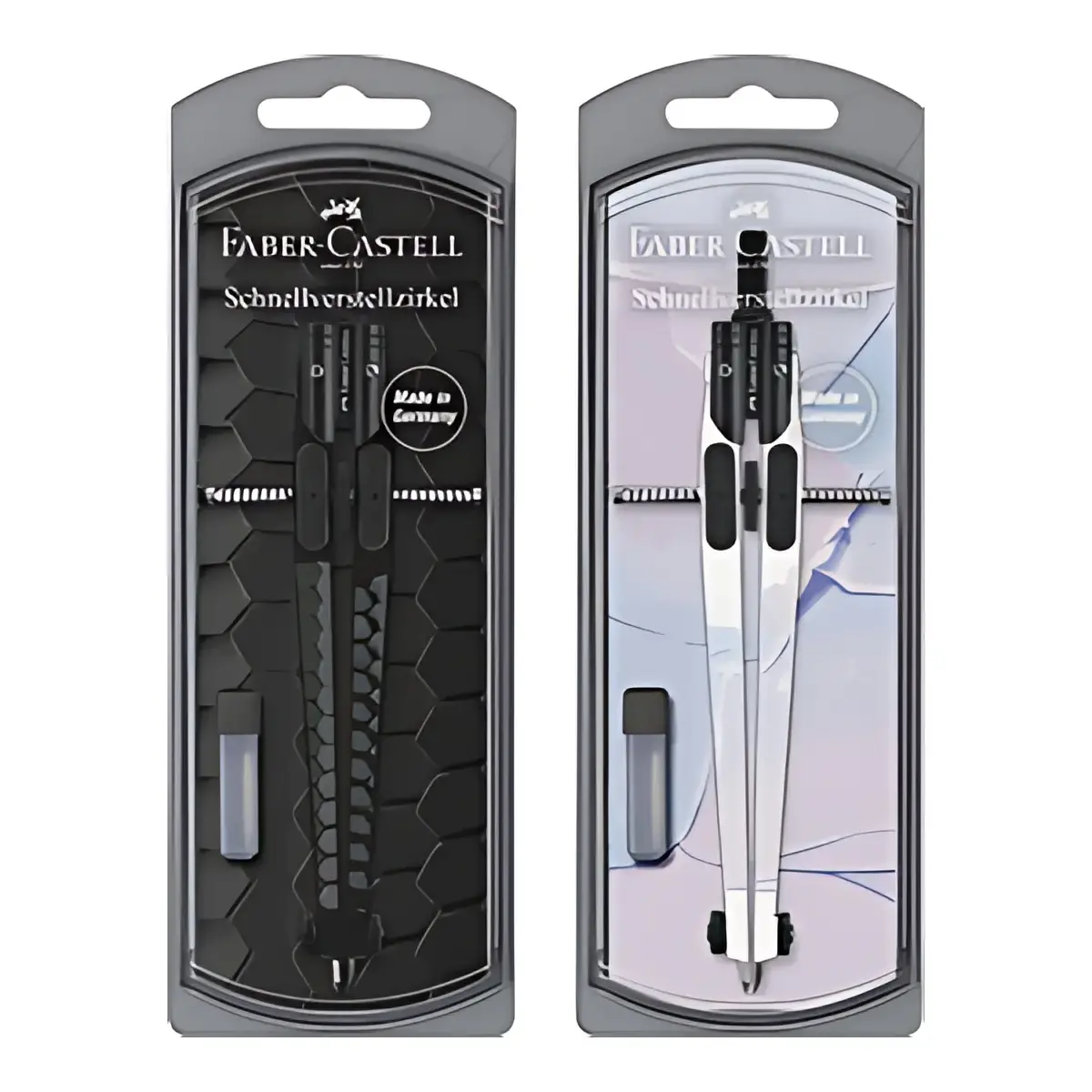 5 FABER-CASTELL Compas &agrave; r&eacute;glage rapide DARK & BRIGHT, assorti photo du produit