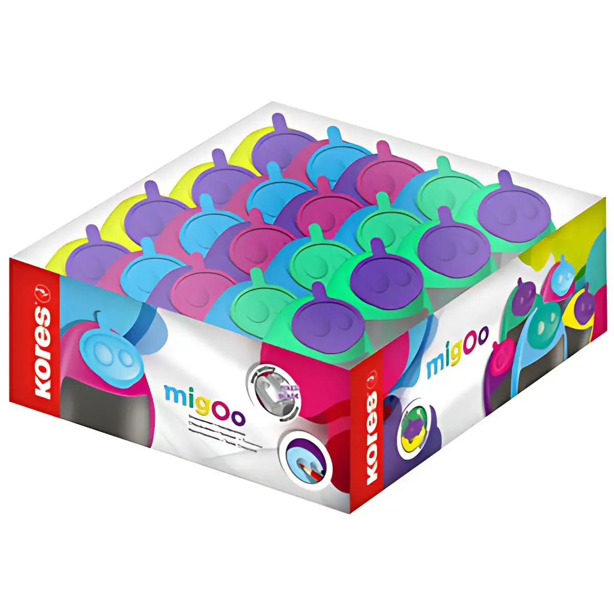 20 Kores Taille-crayon double 'MIGOO', forme ronde, assorti photo du produit