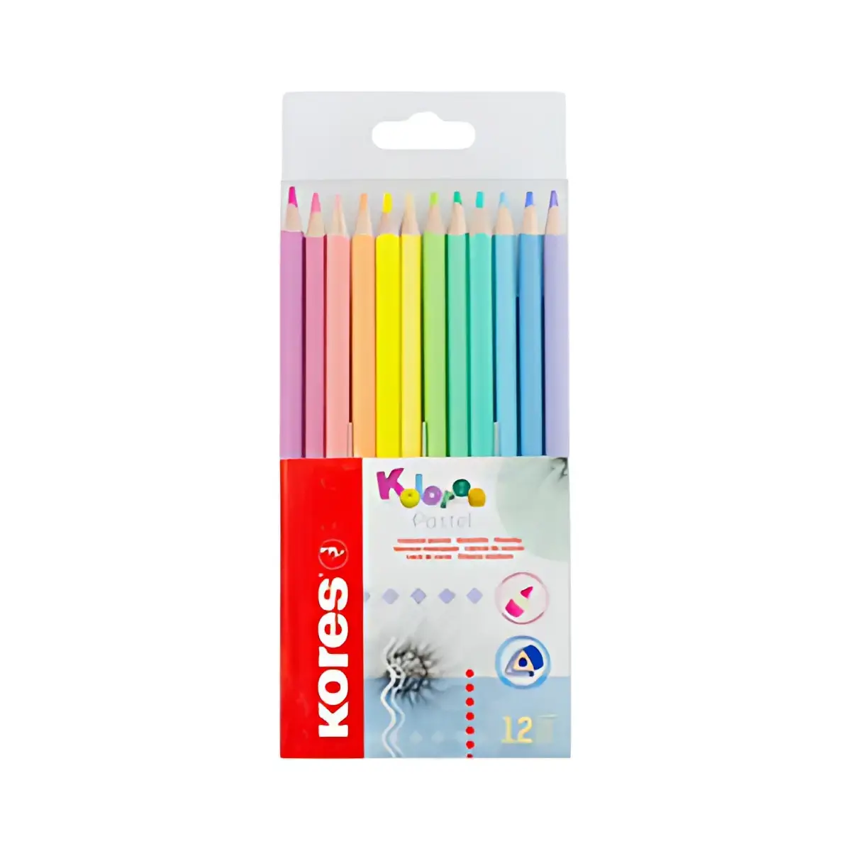Kores Crayon de couleur 'Kolores Pastel', étui carton de 12 photo du produit
