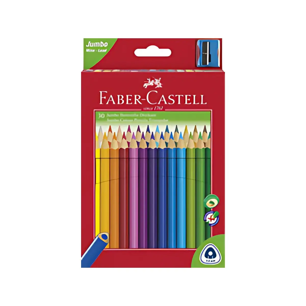 FABER-CASTELL Crayons de couleur Jumbo triangulaire, 30 étui photo du produit