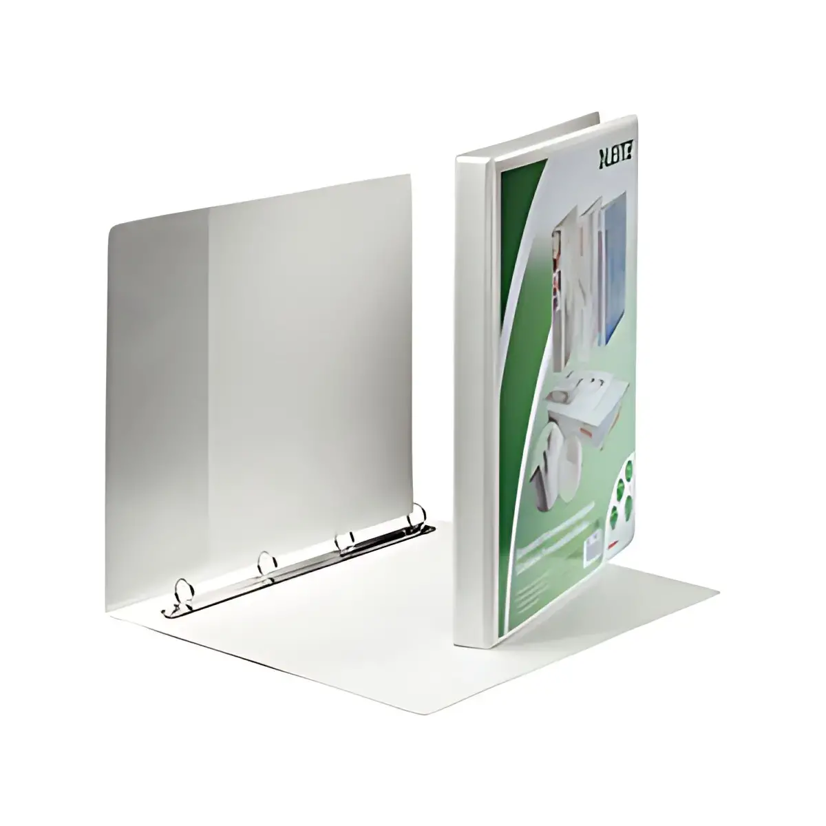 LEITZ Classeur de pr&eacute;sentation &agrave; anneaux, format A4+, blanc, photo du produit
