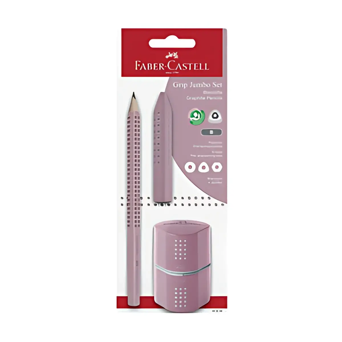 FABER-CASTELL Kit crayon de papier Jumbo GRIP, rose, blister photo du produit