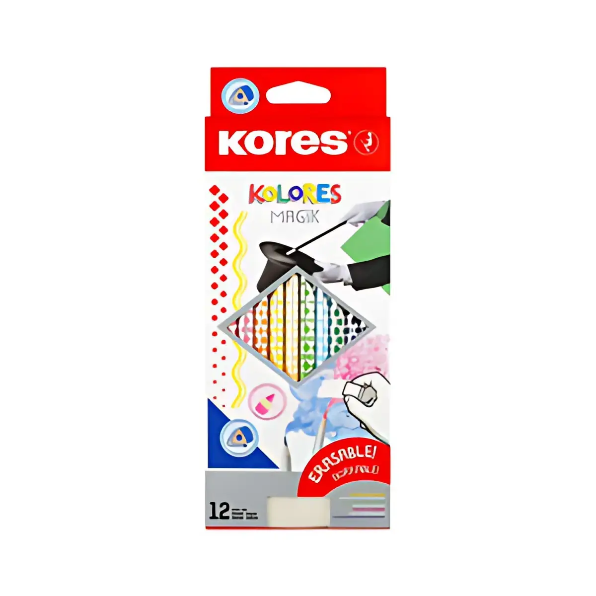 Kores Crayon de couleur 'KOLORES Magik' effaçable,étui de 12 photo du produit