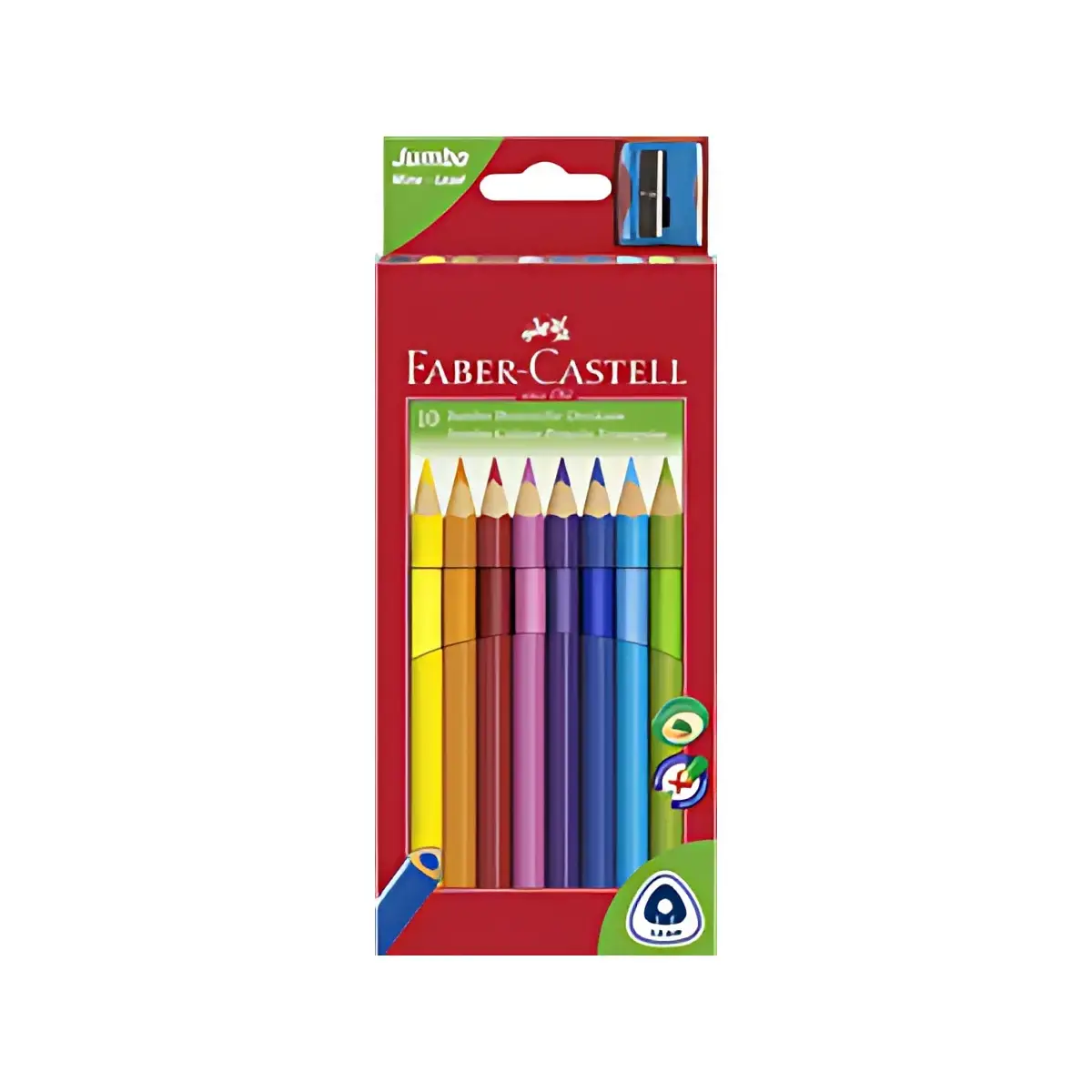 FABER-CASTELL Crayons de couleur Jumbo triangulaire, 10 étui photo du produit