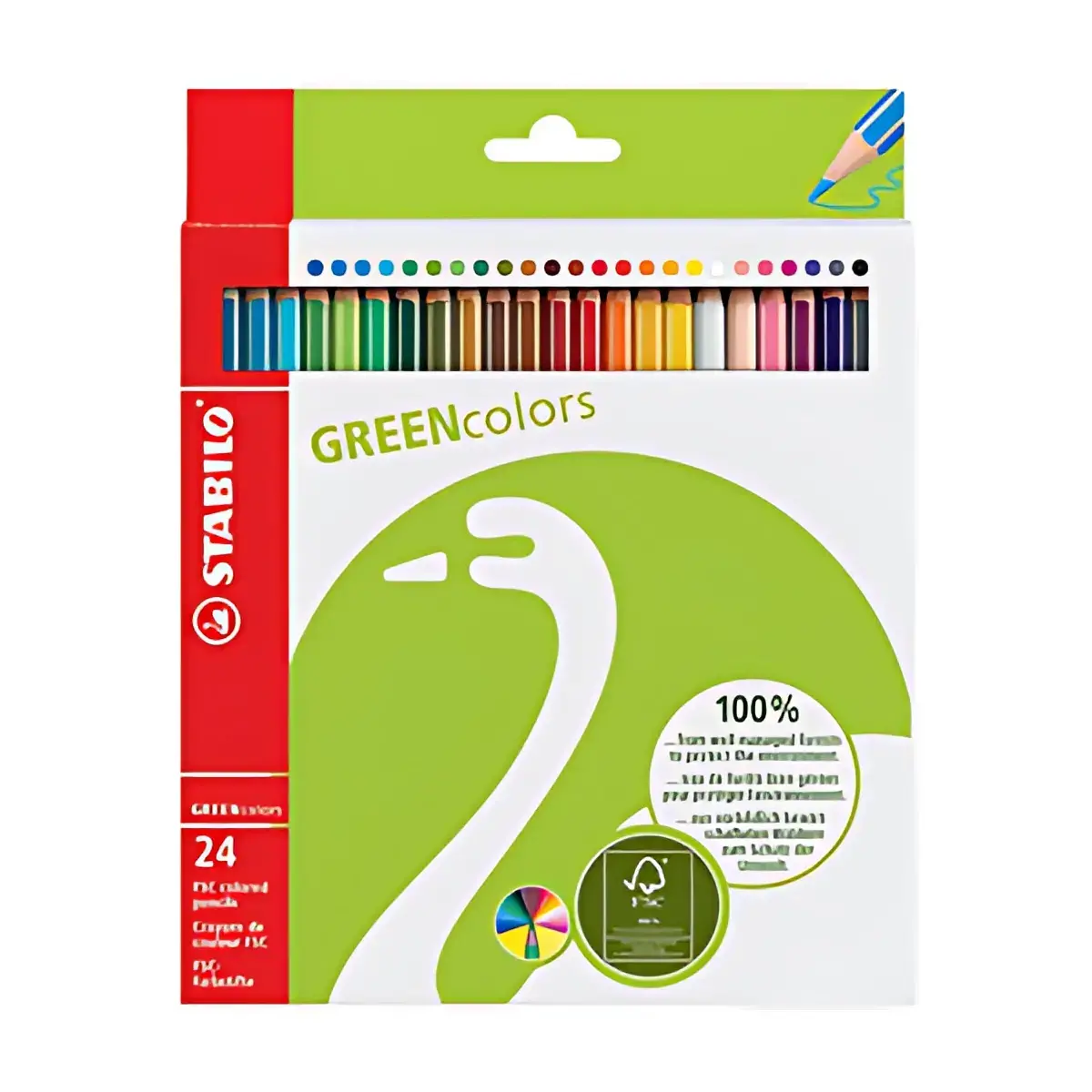 Crayon de couleur GREENcolors - étui carton de 24 - Stabilo photo du produit