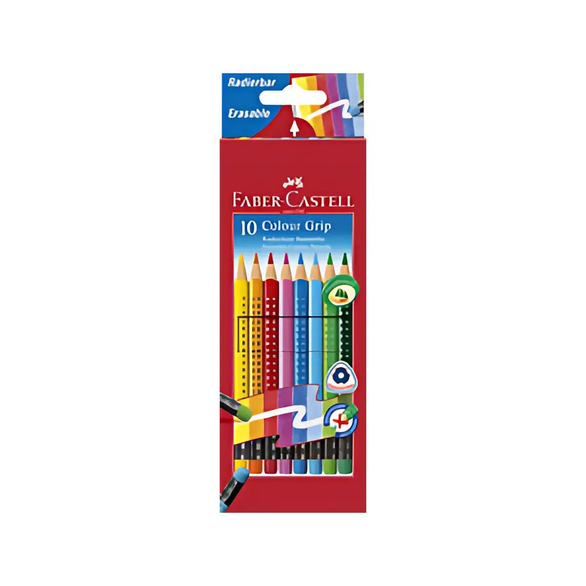 FABER-CASTELL Crayons de couleur gommable avec grip, étui photo du produit