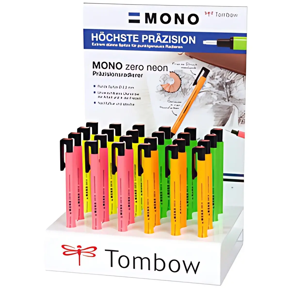 Tombow Stylo-gomme 'MONO zero' fluo, présentoir de 24 photo du produit