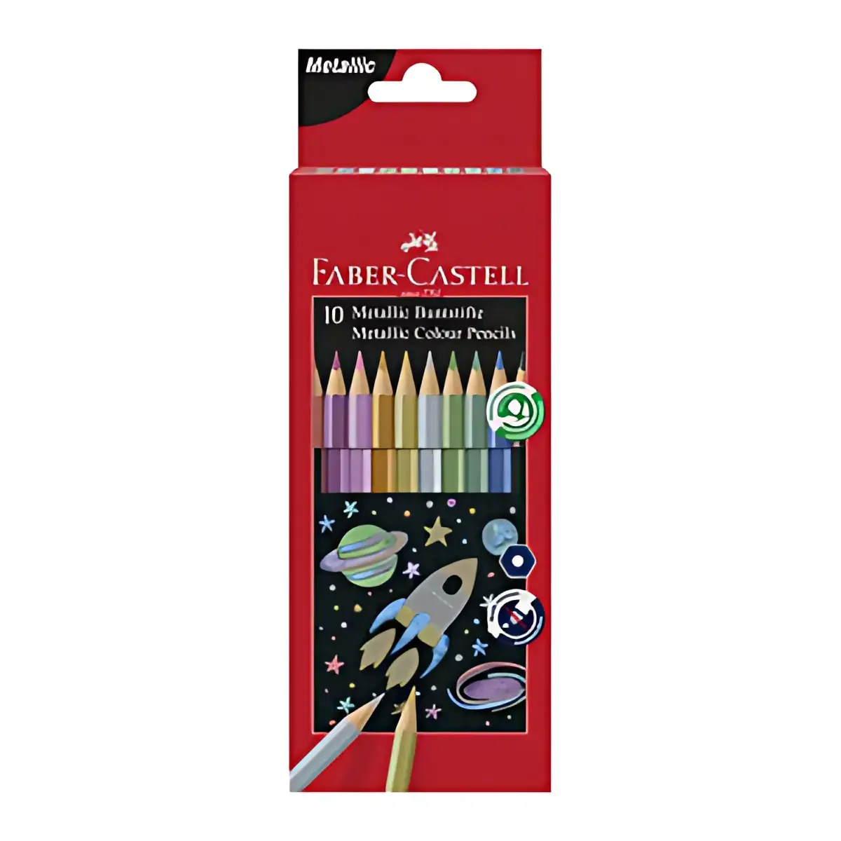 FABER-CASTELL Crayons de couleur hexagonaux m&eacute;tallique, &eacute;tui photo du produit