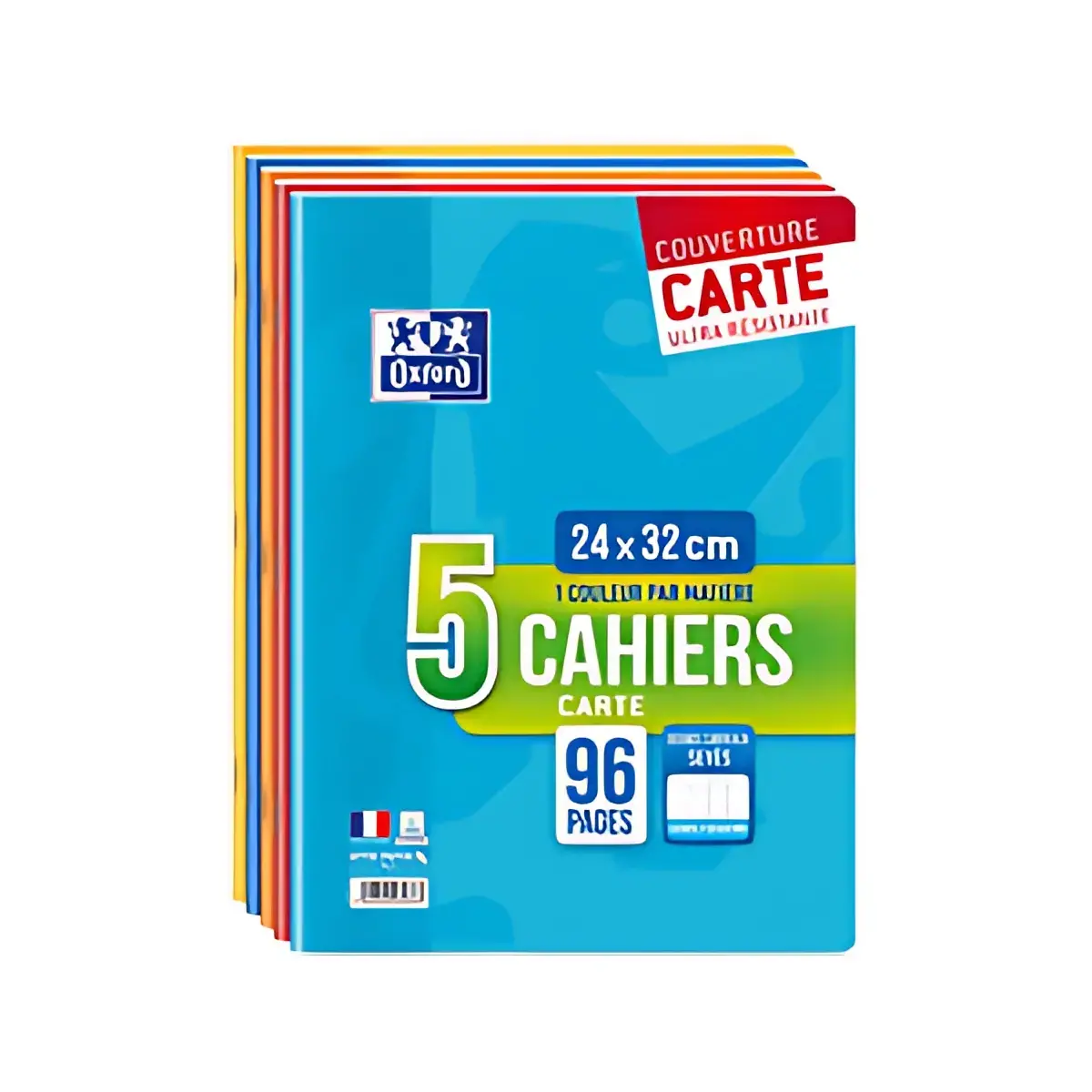 Oxford Cahier piqûre, A4, Seyès, 96 pages, lot de 5 photo du produit