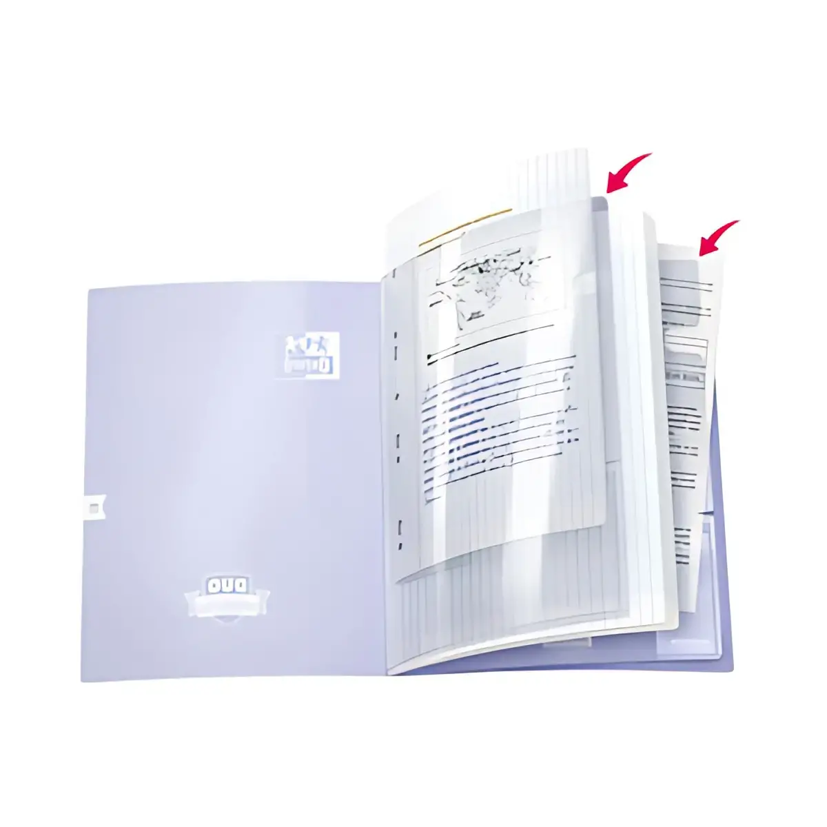 Oxford Cahier à pochettes DUO, 240 x 320 mm, seyès, 96 pages photo du produit