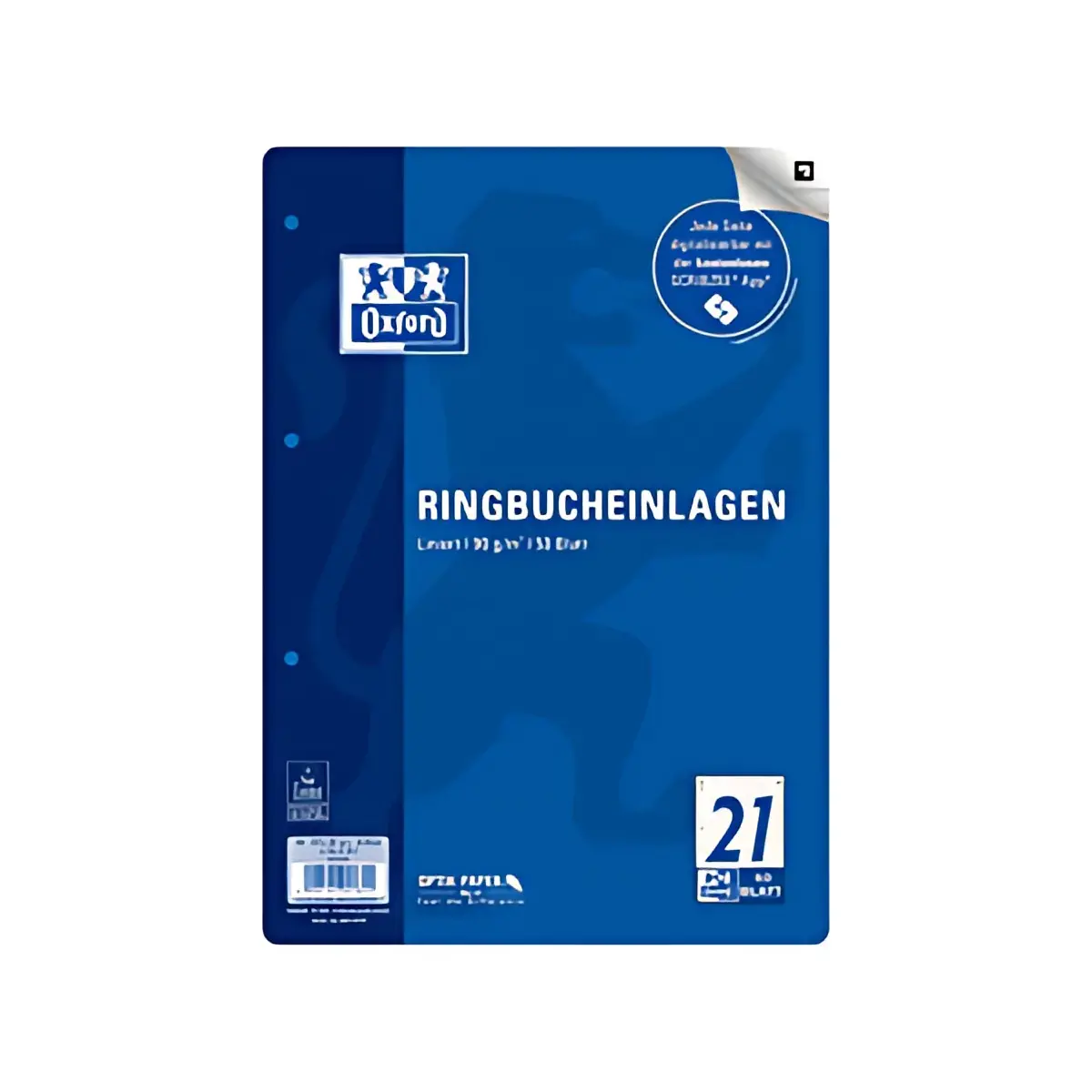 Oxford Feuillets pour classeur, A4, ligné, 100 feuilles photo du produit