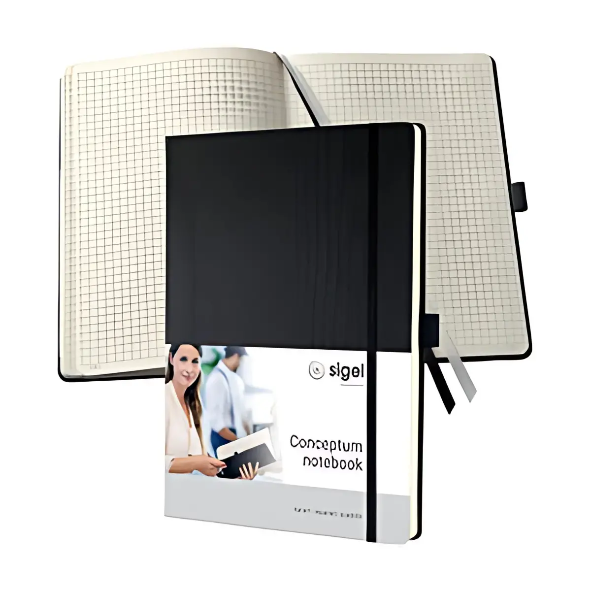sigel Carnet de notes Conceptum, A4+, quadrillé, noir photo du produit
