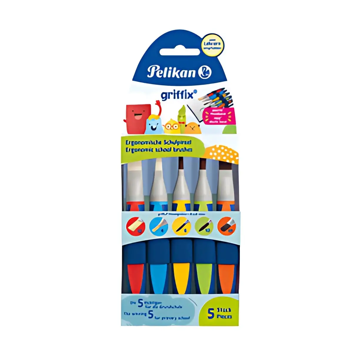 Pelikan Set de pinceaux scolaires griffix, 5 pièces photo du produit