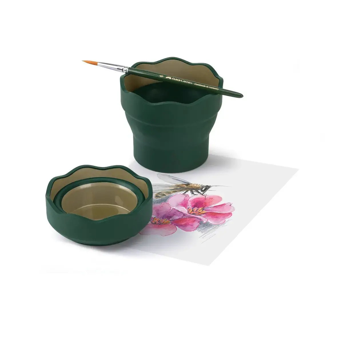 FABER-CASTELL Gobelet CLIC & GO, vert foncé photo du produit