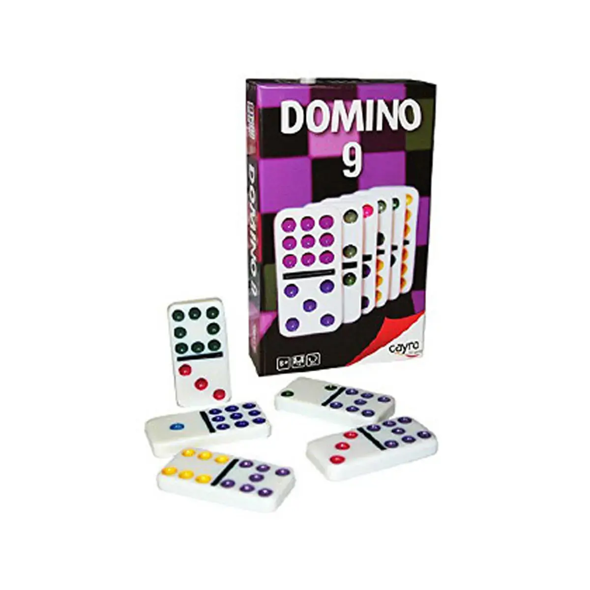Jeu dominos en plastique grand format 55 pièces - 9 coloris - Culture Club photo du produit