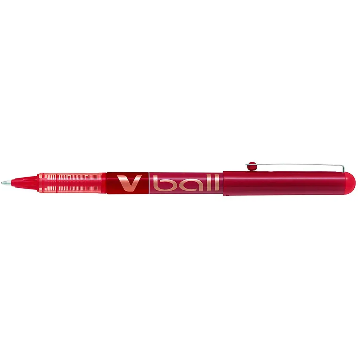 Rollers Vball 1.0 écriture 0.7 mm encre liquide rouge clip métal - Pilot photo du produit