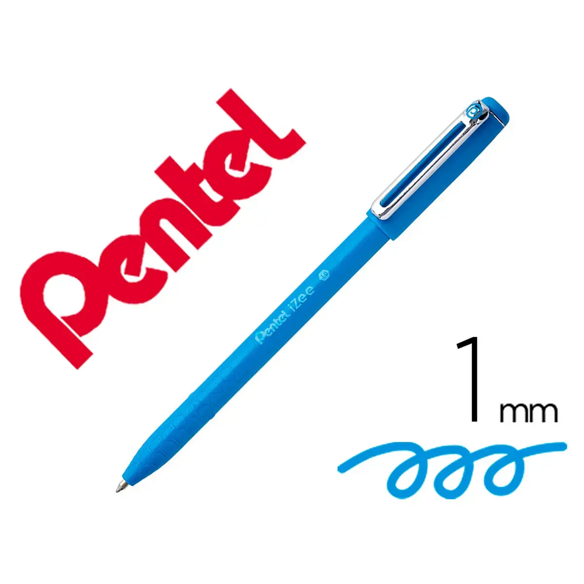 Stylo-bille pentel izee a capuchon pointe moyenne 1mm bleu ciel photo du produit