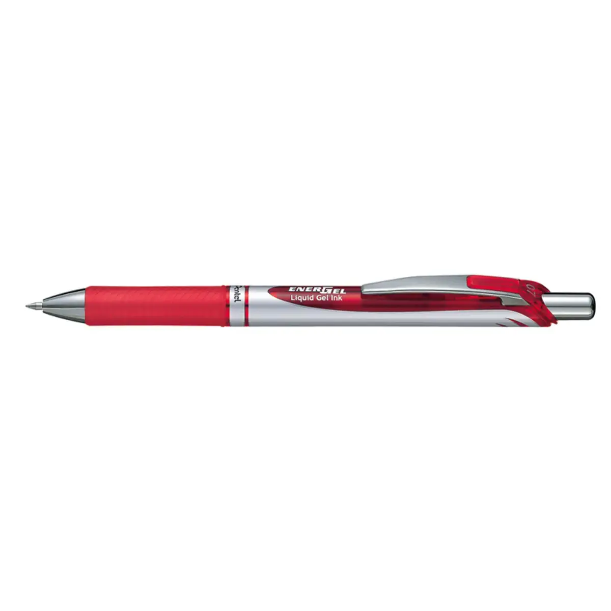 Roller pentel energel retractable 0.7mm rouge clip metal photo du produit