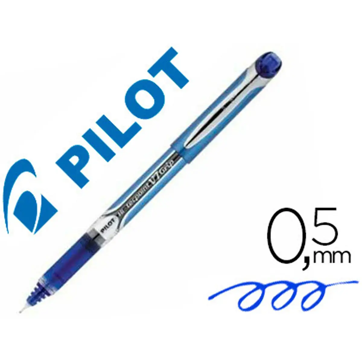 Stylos v7 grip &eacute;criture moyenne 0.5mm clip m&eacute;tal - Bleu - Pilot photo du produit