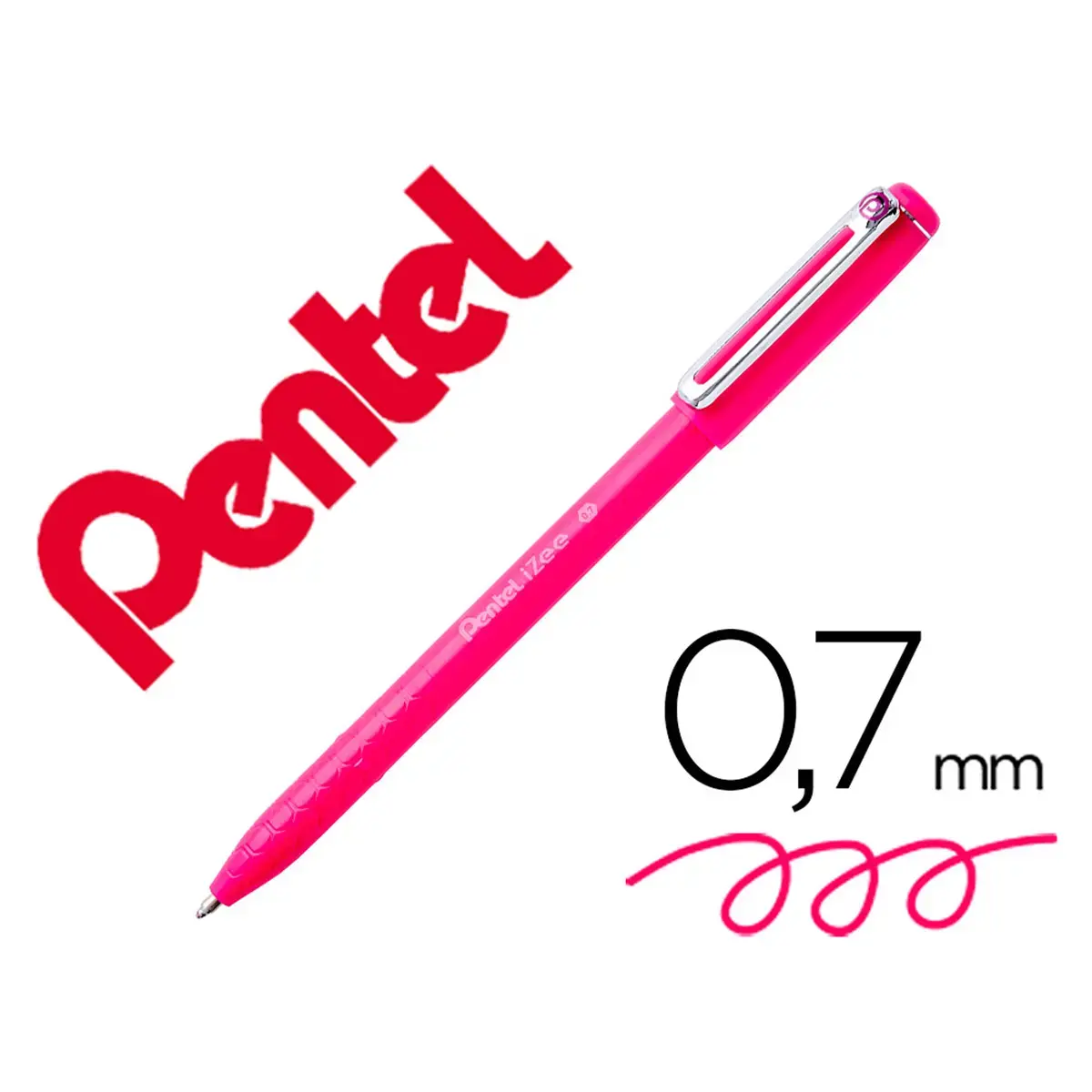 Stylos - bille izee a capuchon pointe moyenne 1mm rose - Pentel photo du produit