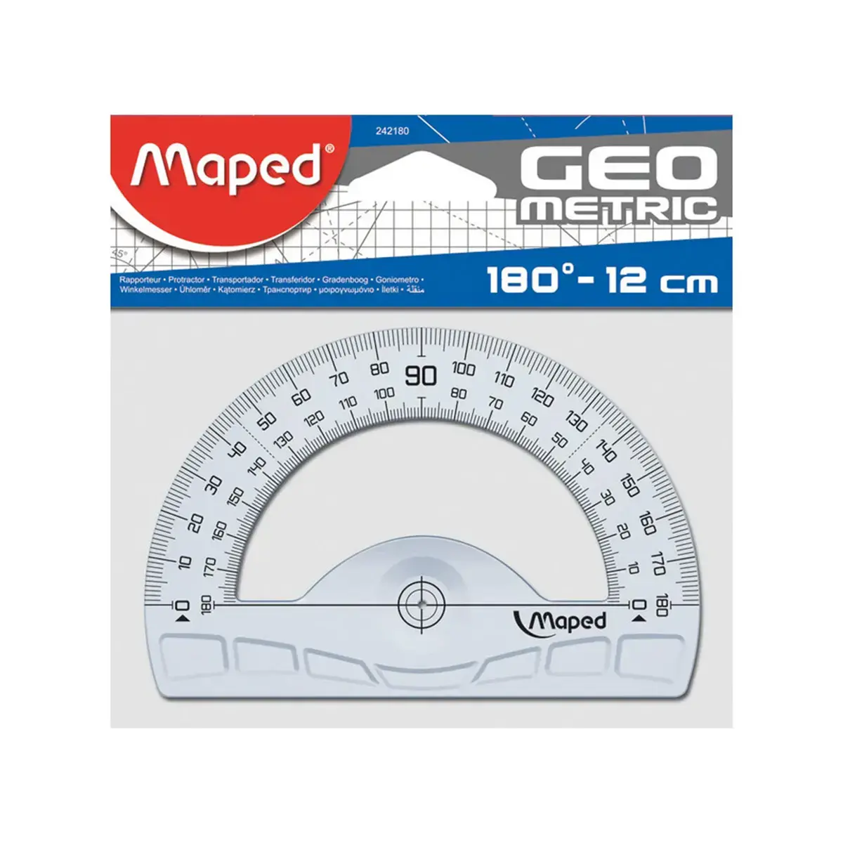 Rapporteur geometrique plastique recycle 180° base 12cm - Maped photo du produit
