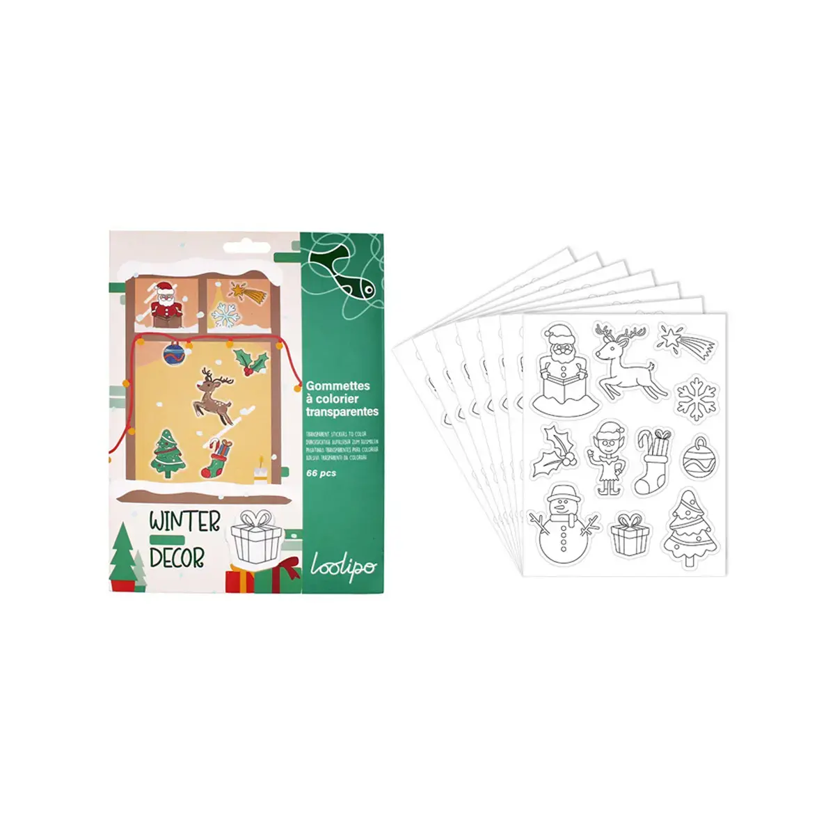 Pack de 66 gommettes sodertex transparentes 17x22 cm 6 planches - Sodertex loolipo photo du produit