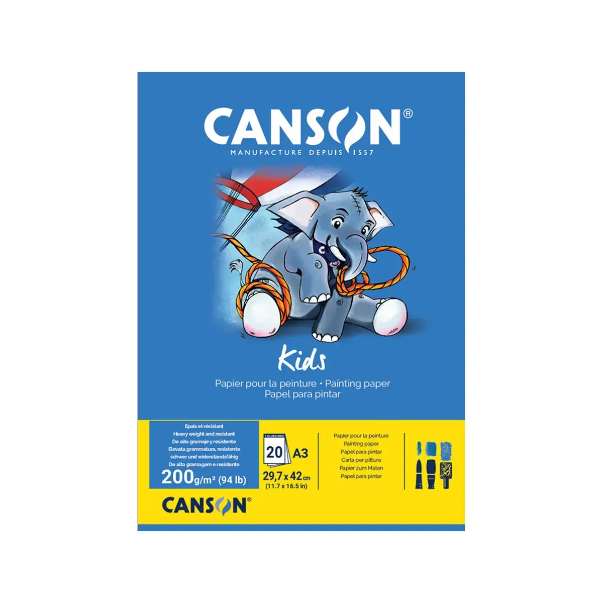 Bloc de 20 feuilles papier peinture A3 spécial gouache - Canson photo du produit