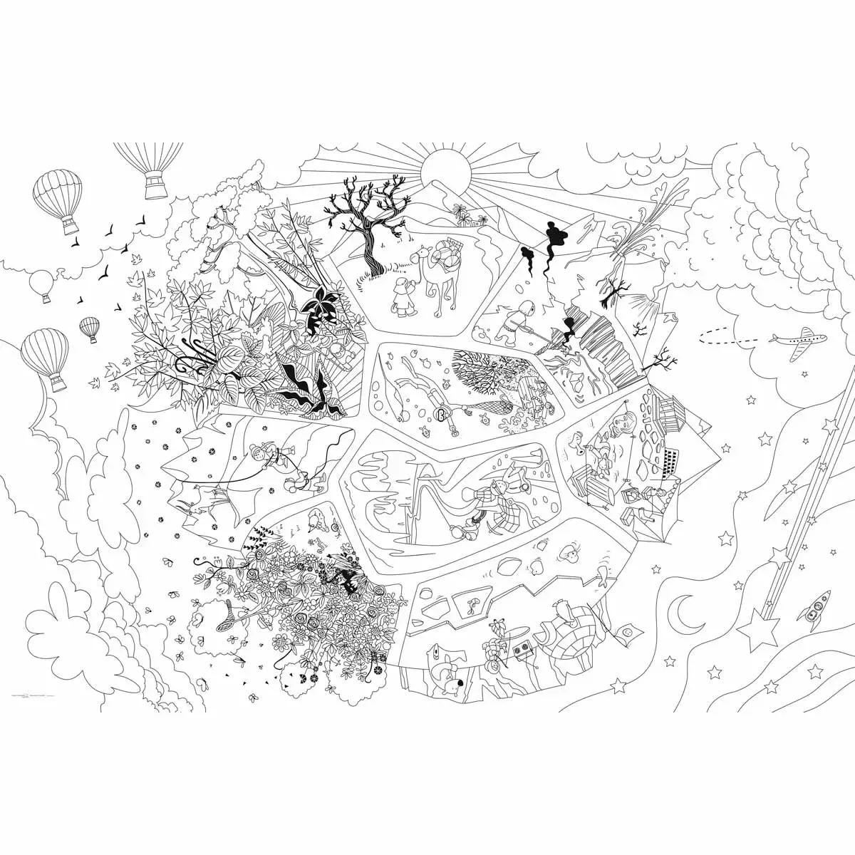 Coloriage geant bouchut explorateurs 80x120cm sous etui carton - Bouchut papeterie photo du produit