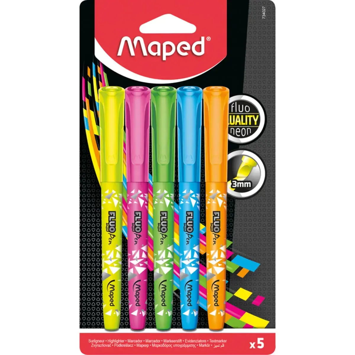 Blister de 5 surligneurs fluo Peps Pen - Maped photo du produit