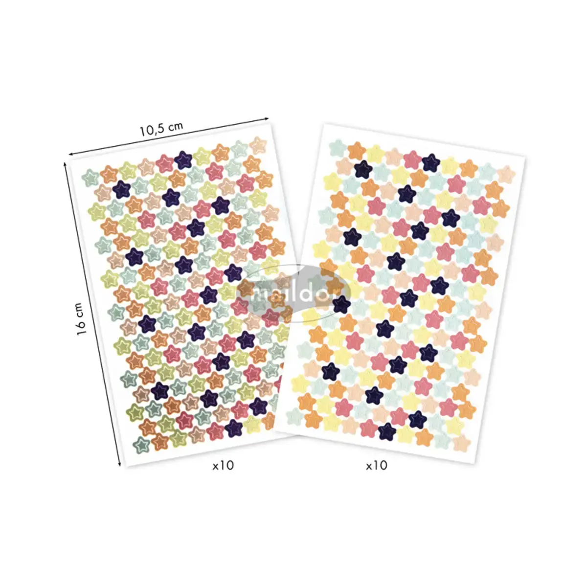 Gommette mini etoile maildor 10, 5x16cm coloris assortis metallise - Clairefontaine photo du produit
