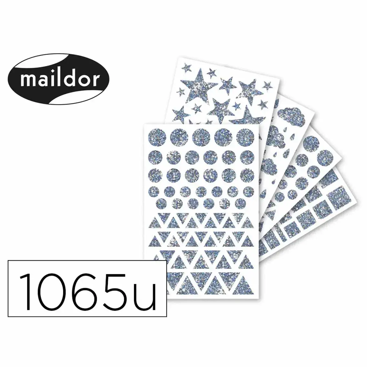 Gommette holographique maildor 10, 5x16cm argent 20 planches - Clairefontaine photo du produit